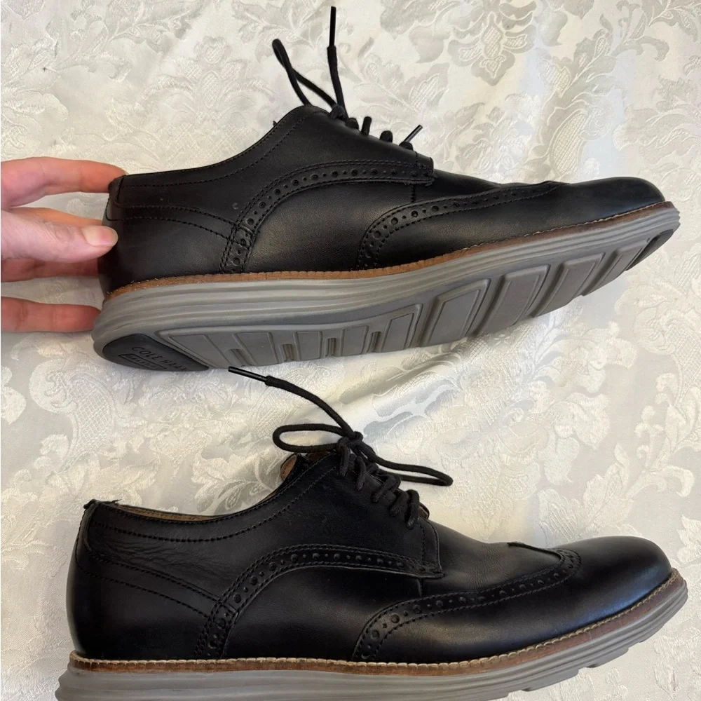 Cole‎ Haan Men’s 10.5M OriginalGrand Wingtip Oxford Comfort Shoe Black C26470